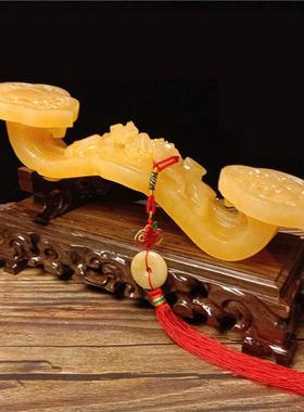 天然黄玉貔貅如意客厅办公室博古架玄关装饰风水摆件乔迁开业礼品