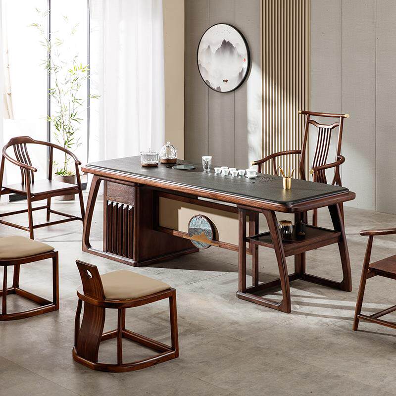 茶桌椅组合实木新中式现代简约茶室办公室轻奢高级总裁茶桌泡茶桌