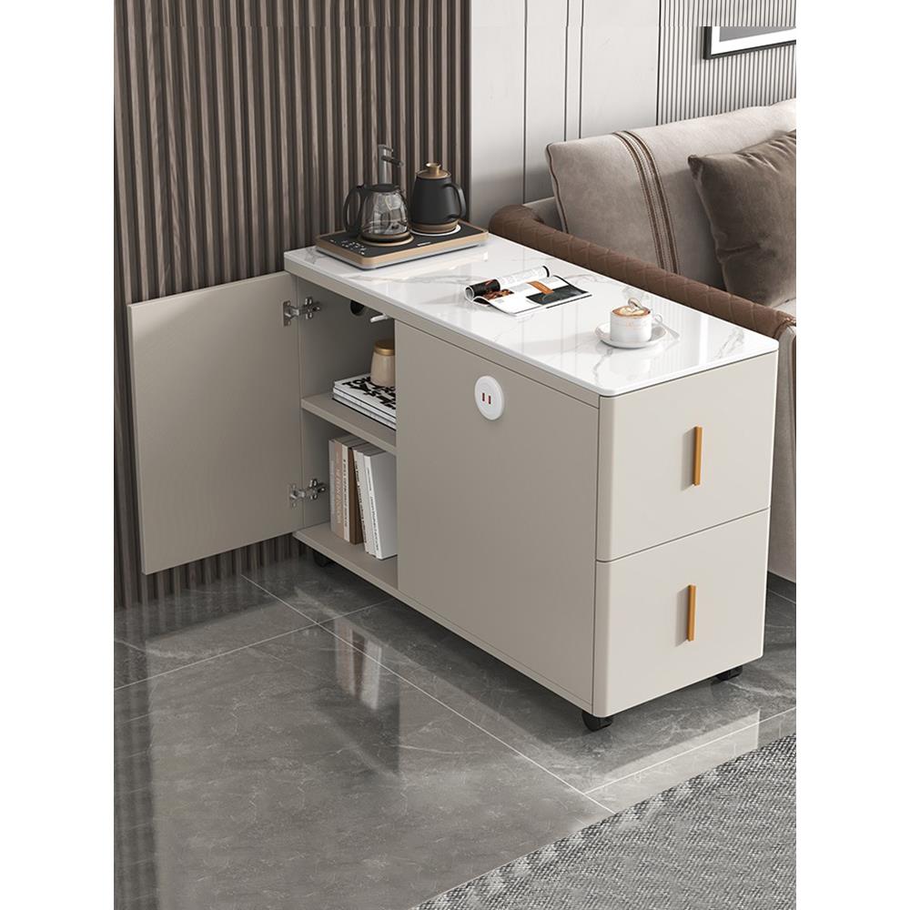 沙发边柜侧边柜客厅家用小茶几角几轻奢简约现代茶桌茶台岩板边几