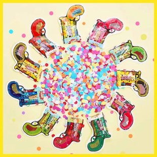 手持式充气礼花枪毕业典礼彩色亮片礼花筒生日气氛道具礼花枪