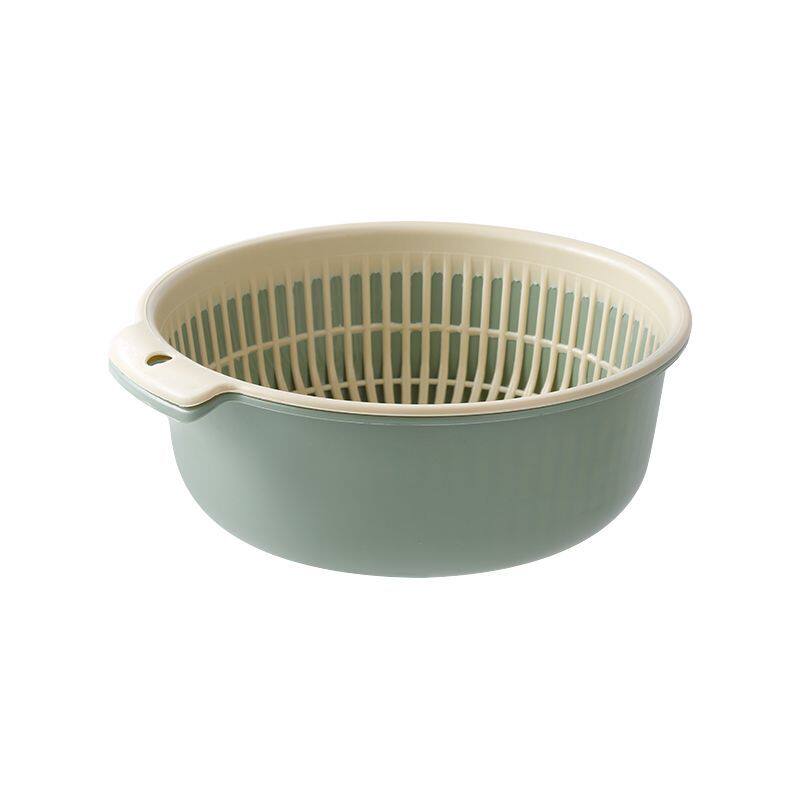 圆形双层洗菜盆塑料双层沥水篮家用厨房淘菜洗水果果盘神器