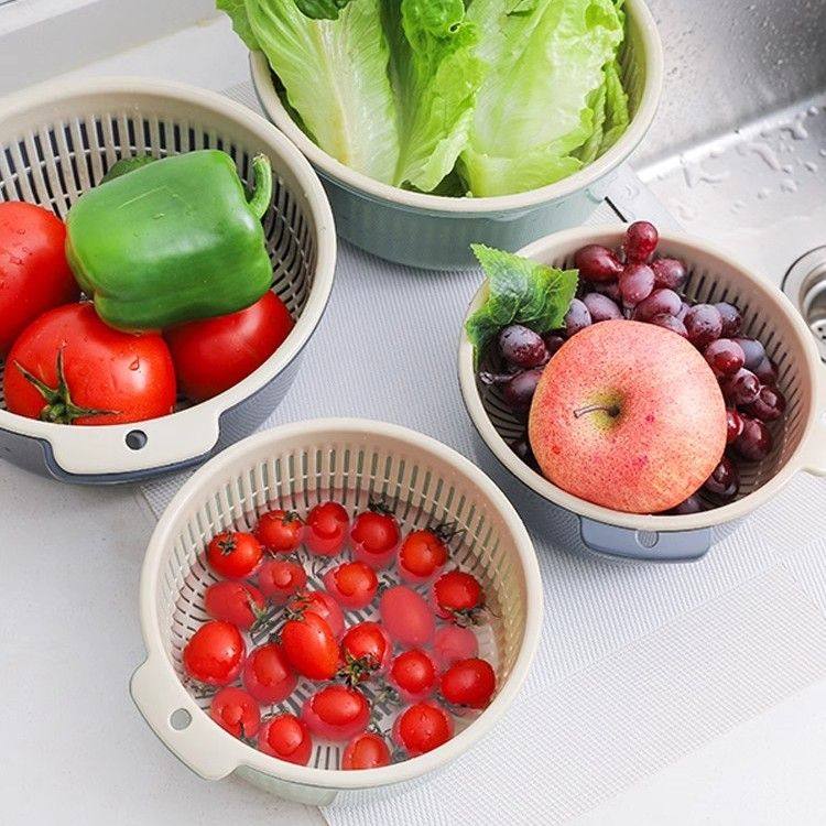 【爆款】圆形洗菜盆沥水篮多功能厨房双层水果盘客厅滤菜篓洗菜篮,餐饮具,洗菜盆/沥水篮/漏水筛,淘宝优惠券,粉丝福利购,淘宝优惠卷