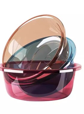 透明洗脸盆家用加厚PP塑料盆子大号耐用洗脚盆加厚结实多用途盆