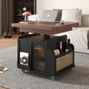 可移动边几折叠升降茶几餐桌两用茶台茶桌小户型客厅家用沙发边柜