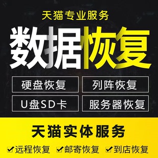 移动硬盘数据恢复U盘手机电脑固态sd卡维修服务器数据库远程修复
