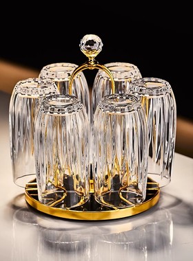 新款高颜值轻奢玻璃杯套装加厚高档啤酒杯家用待客泡茶杯喝水杯子