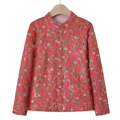 妈妈冬装时尚保暖内胆花棉衣