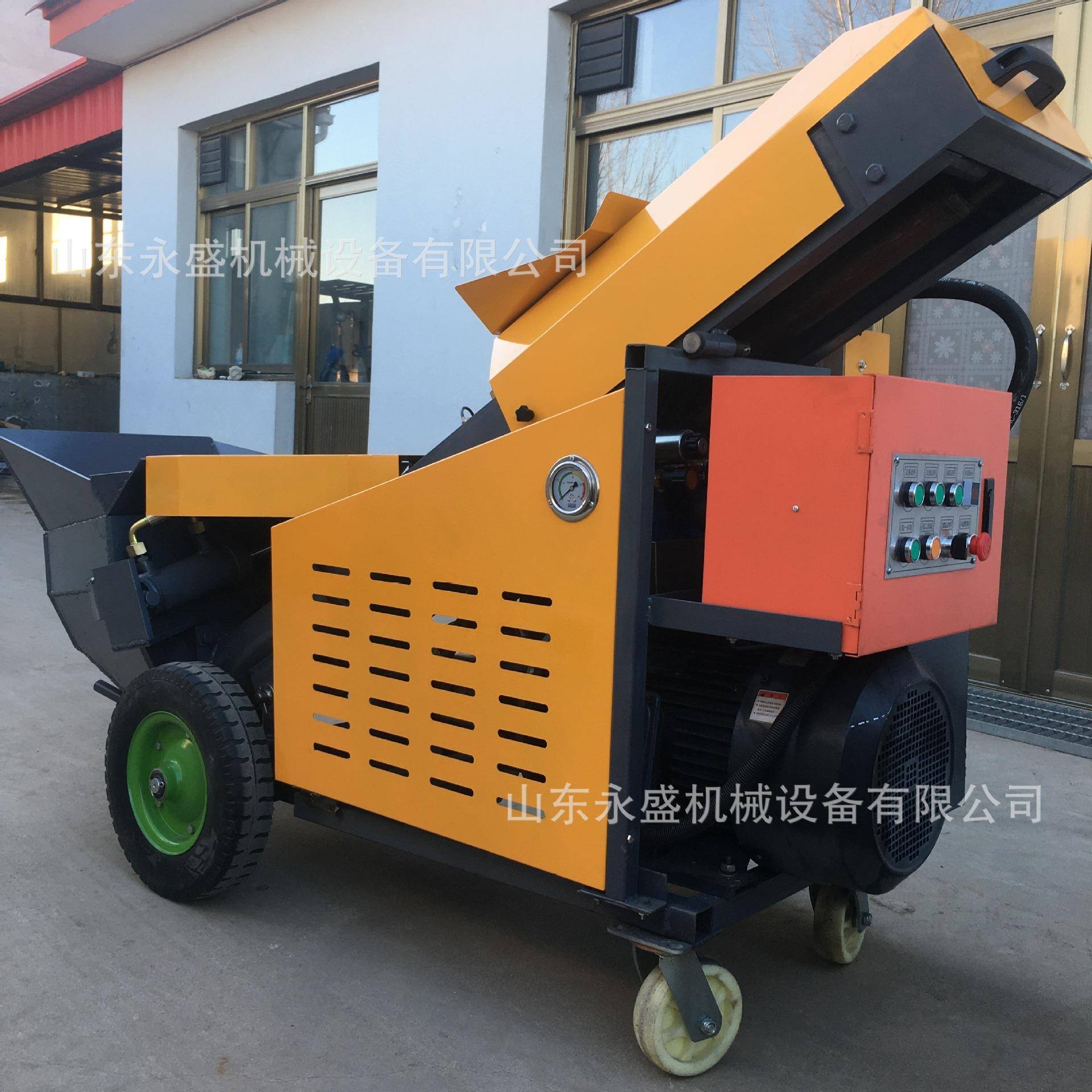 电动卧式细石混凝土输送泵斜式二次构造柱泵柴油建筑工地浇筑泵