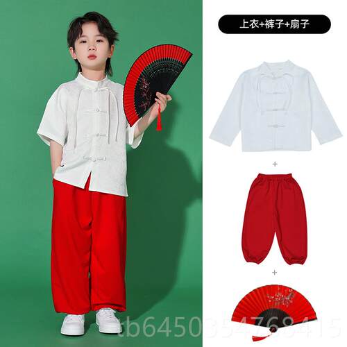 高档儿童马面裙国中风合演出服啦啦队唱演出服女童男童汉服运动会
