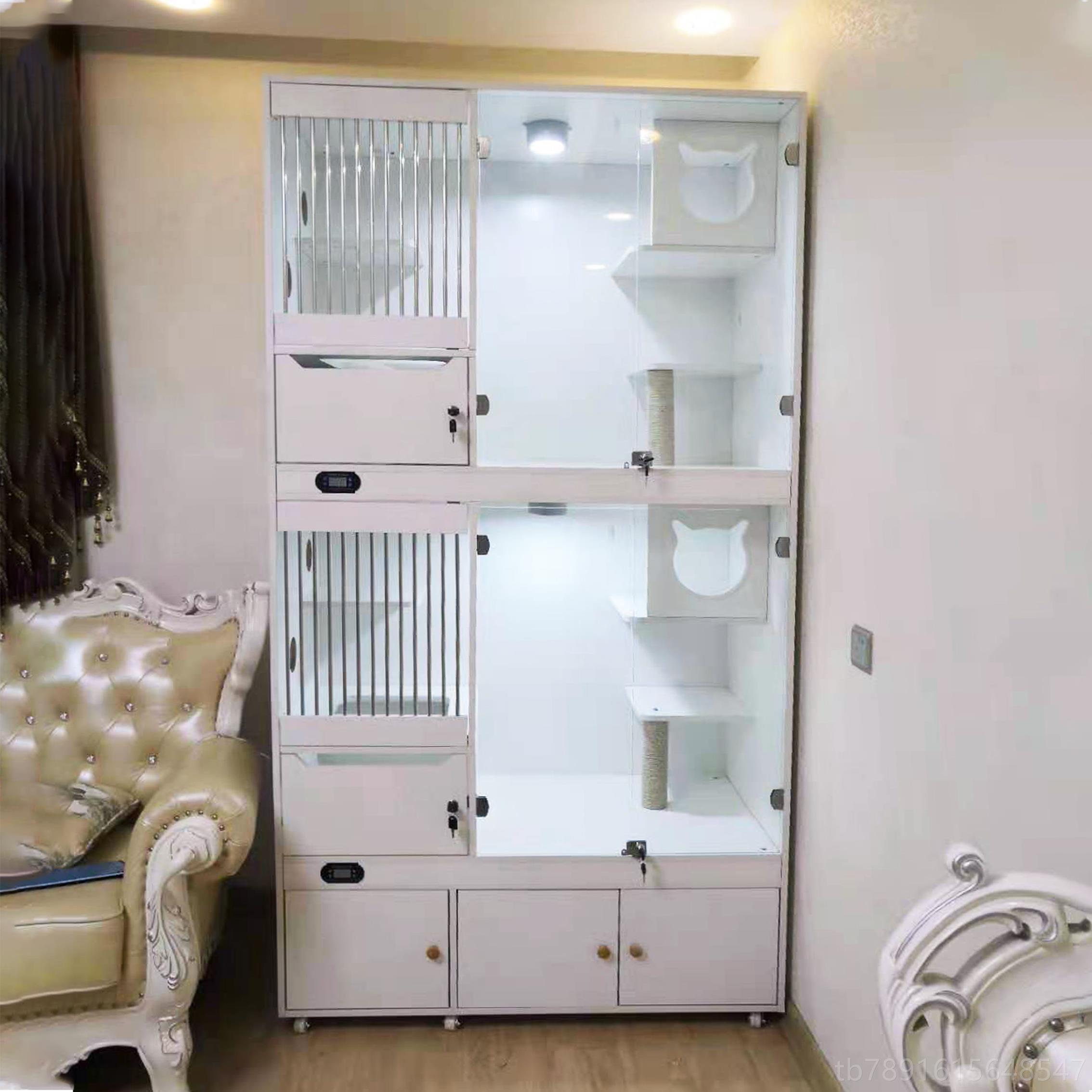 正品猫别墅实木家用猫猫繁育笼无毛猫窝制恒温加热保温箱宠柜物定