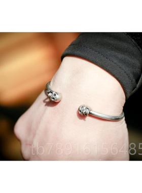 正品主师2018新款原手创S25纯作银9工制小骷髅头手镯