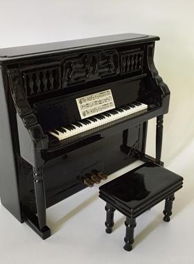 正品钢送琴模型生日礼物木仿真质迷你立式钢琴模型摆烤件光亮漆女