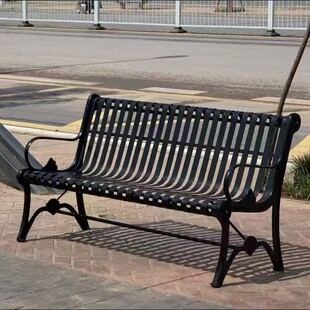 厂家直销户外公园椅铁艺长凳金属休闲双人椅子室外广场公园长凳子