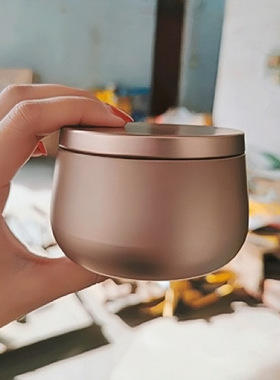 现货24个装玫瑰金色大肚罐密封马口铁罐圆形存储铁盒8oz蜡烛罐