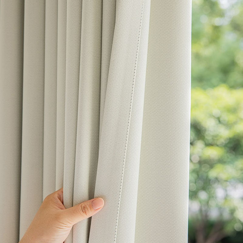 加厚双面棉麻窗帘卧室客厅工程遮光环保隔热加高自建房成品帘3米1