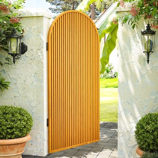 户外防腐木庭院栅栏小门花园围栏门小院入户护Q栏带门门口篱笆拱