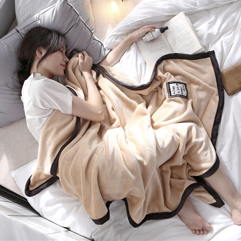 小毛毯被子办公室午睡毯沙发x用盖毯单人空调毯子珊瑚绒加厚灰色