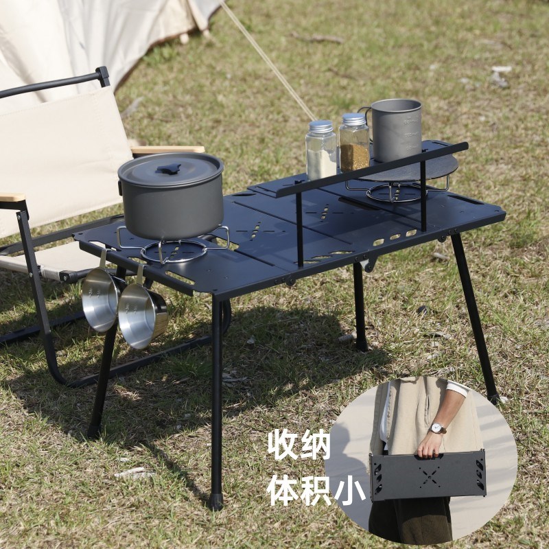 户外露营可折叠桌IGT战术桌轻量化四折便携野营铝V合金野餐桌烧烤