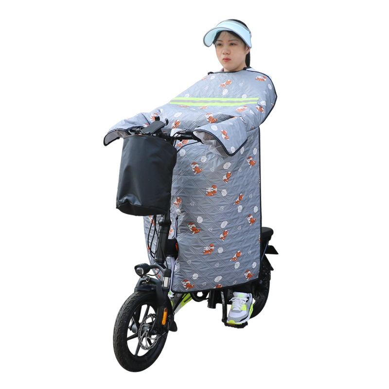 折叠电动自行车挡l风被开叉加绒加厚防水防风罩春秋小型电单车护