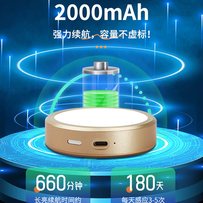 Led无线传感i器灯酒柜手工展示柜书柜壁龛遥控可充电射灯免接线柜