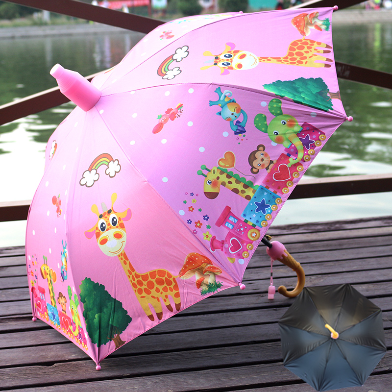 儿童雨伞幼儿园卡通可爱s小学生小孩半自动夏季大号晴雨伞黑胶防