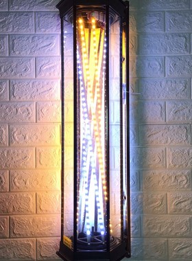 美发转灯理发店jLED加亮旋转复古小蛮腰户外宫灯挂墙防水灯箱