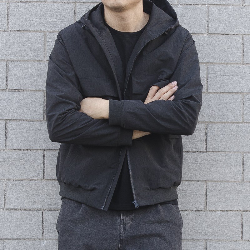 春秋季外套男潮日系复古连帽韩版潮流百搭修P身休闲夹克秋装上衣