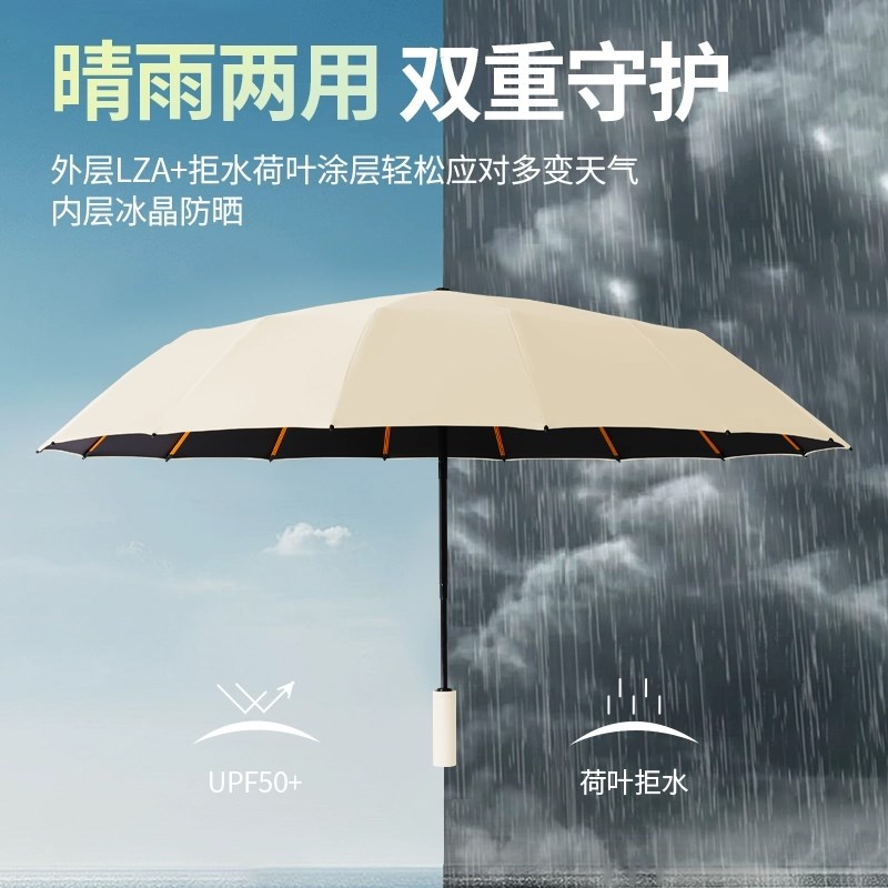 自动雨伞加大加厚加固女晴雨两用遮阳防晒防紫Q外线男士折叠伞大