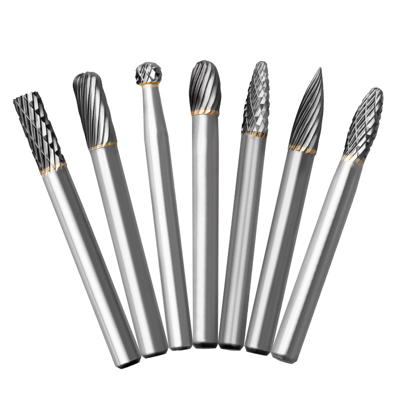 硬质合金旋转锉钨钢铣刀金属打磨工具木工H钻头抛光电动磨头6*6mm