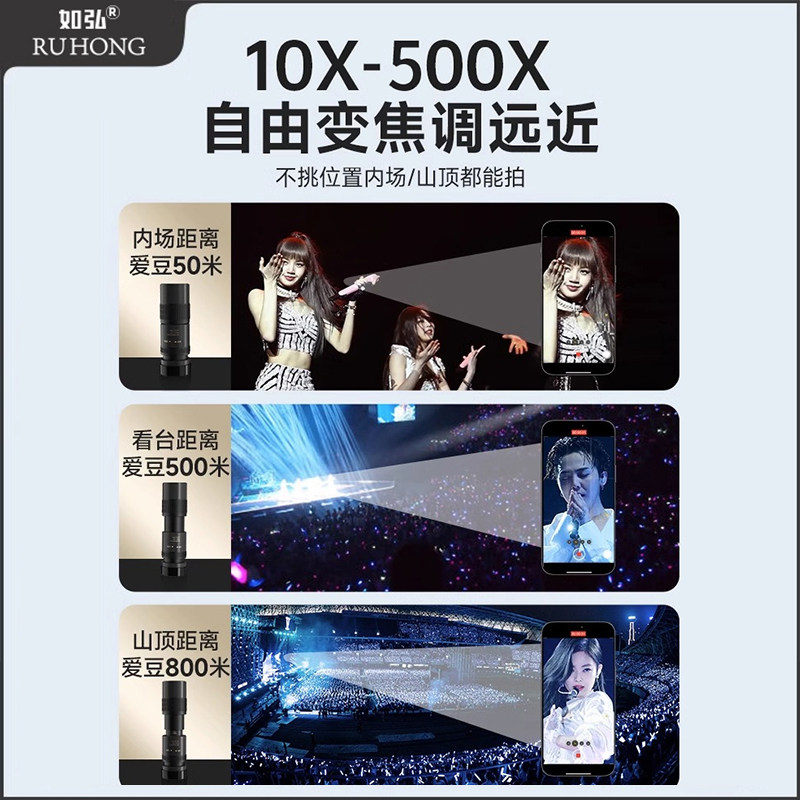 2023新款手机长焦镜r头演唱会拍摄神器变焦镜头外置长焦专用望远