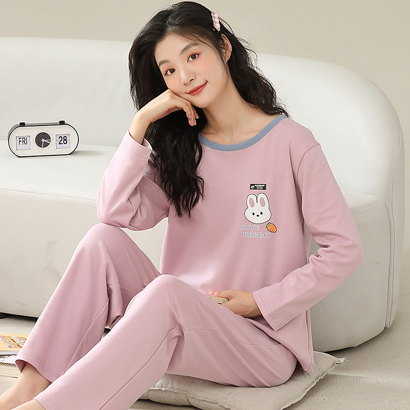 秋季睡衣女长袖春l秋冬季薄款可爱女款家居服学生韩版两件式套装