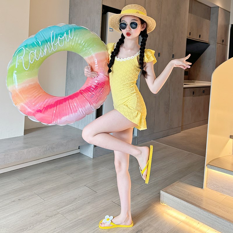 女童泳衣夏d季2025新款儿童洋气高颜值泳装大童女孩网红连体游泳