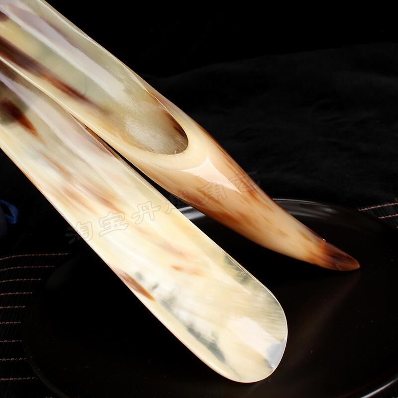 天然牛角鞋拔子穿鞋神器长柄中鞋把辅G助老人鞋抽非实木家用提鞋