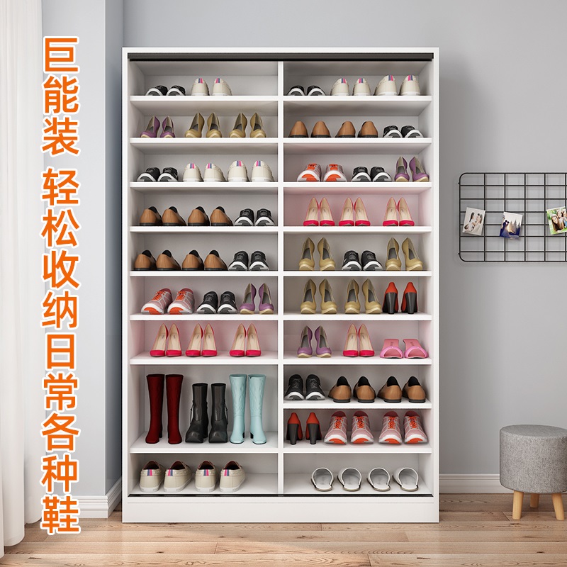推拉门鞋柜多层家用玄关柜门口鞋架大容量省O空间阳台实木质储物
