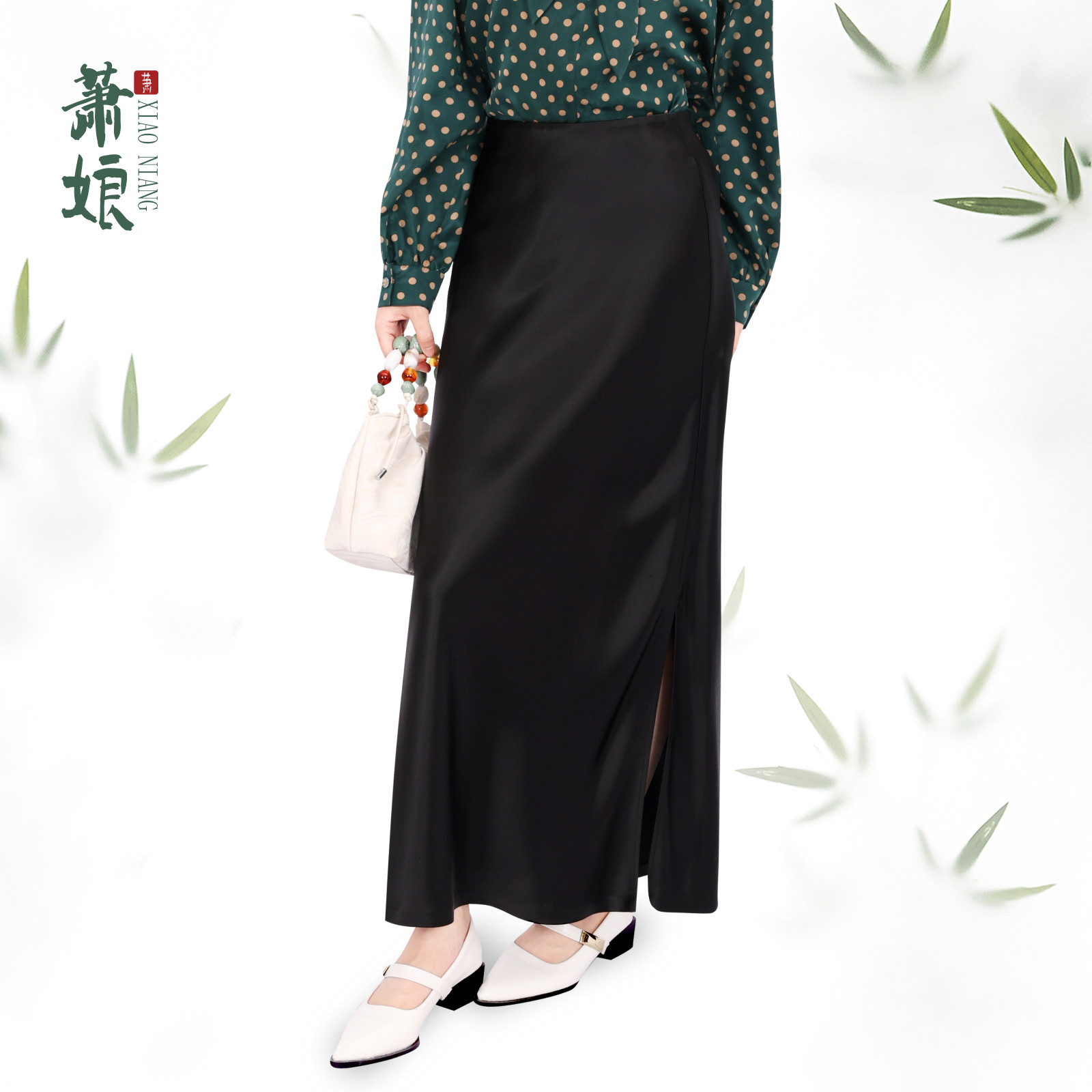萧娘【醉月】醋酸显瘦半裙时尚休闲夏季新中式百搭女士半裙2617