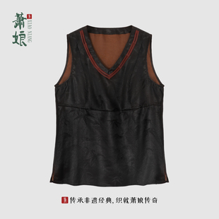 桑蚕丝上衣春夏中国风女背心夏1921 香云纱女新中式 萧娘 千金