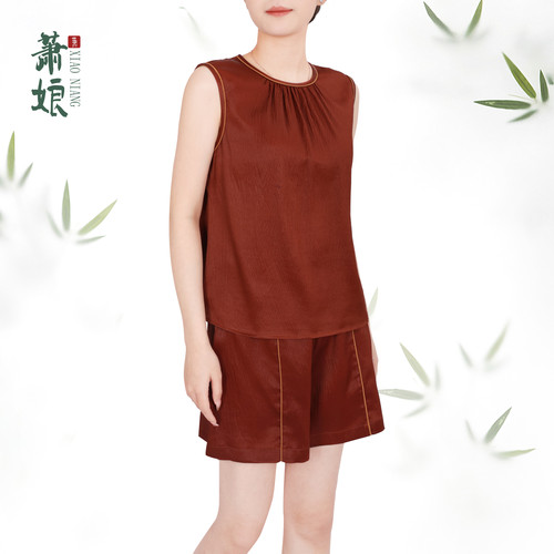 红云纱新中式上衣桑蚕丝