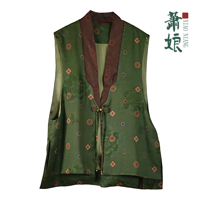 萧娘【婉清】红云纱花萝香云纱桑蚕丝马夹新中式国风马甲夏1625