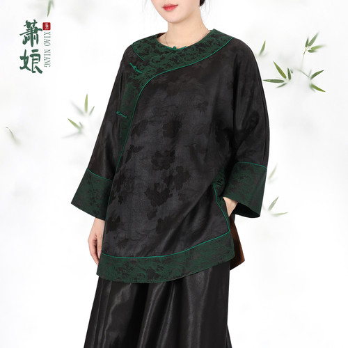 香云纱桑蚕丝连衣裙复古经典