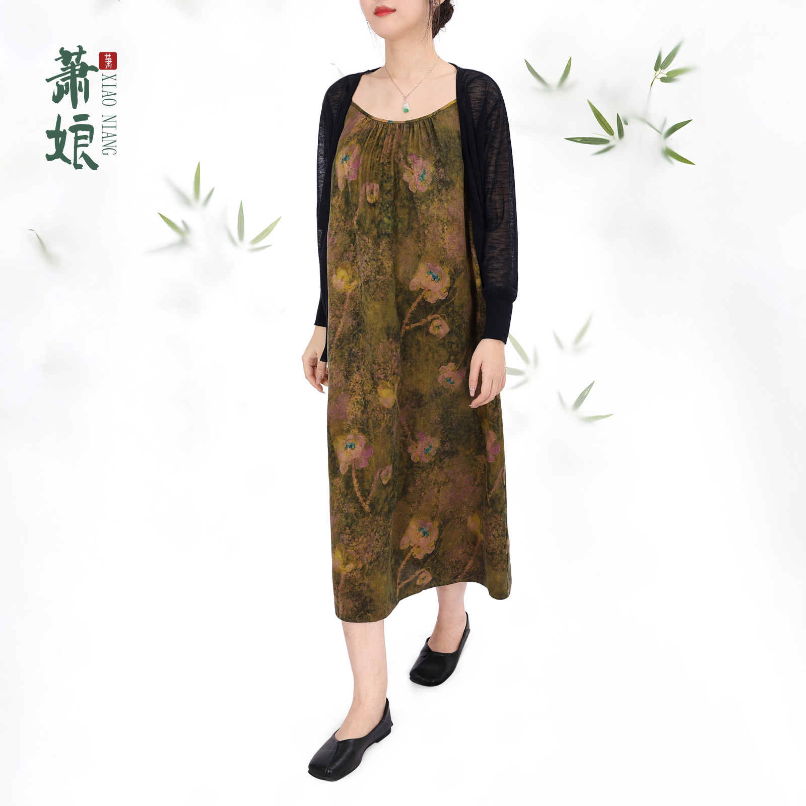 萧娘【莲礼枝】2026春夏红云纱度假风连衣裙桑蚕丝显白款XNA0282