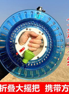 风筝轮盘潍坊新款钓鱼手摇收线儿童成人专用高档手握轮放线轮海钓