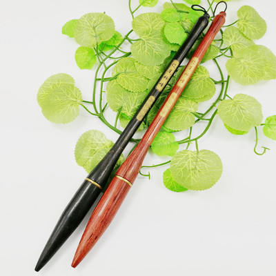 黑檀红木狼毫毛笔戴帽压缩木毛笔科技木毛笔纯狼毫辽尾神峰10110