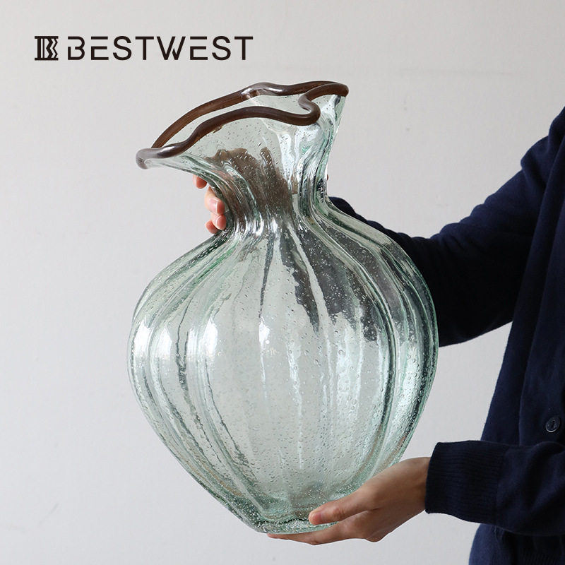 BESTWEST高级感轻奢创意插花摆件水滴口玻璃芬顿花瓶家居装饰品,模玩/动漫/周边/娃圈三坑/桌游,文化/体育周边,淘宝优惠券,粉丝福利购,淘宝优惠卷