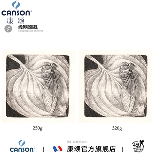 Canson康颂新经典版画纸320g250g亮白细纹半开全开铜木石丝网印刷
