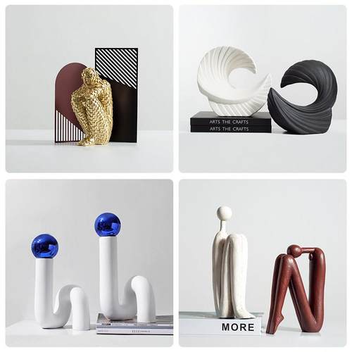 现代简约客厅装饰品摆件凤尾火柴人电视柜酒柜摆设样板间书柜软装