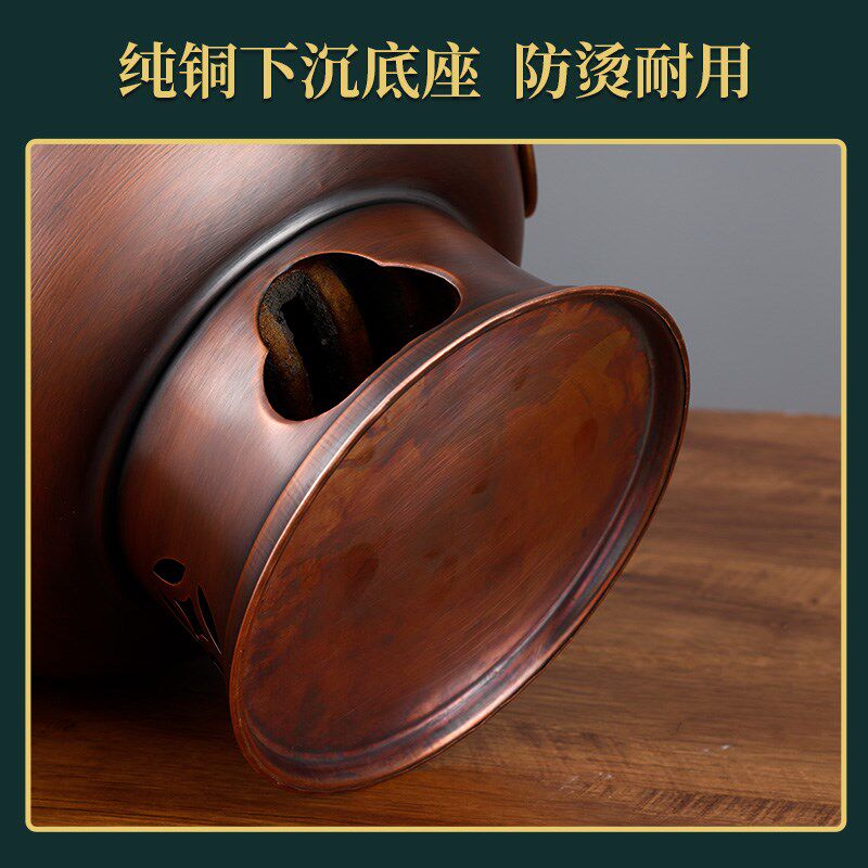 特厚纯铜老式铜火锅老北京木炭铜锅家用纯铜商用东来顺涮羊肉火锅