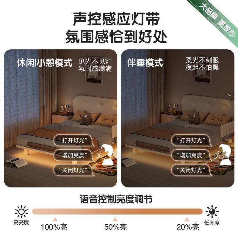 儿童床女孩男孩小户型一米二床1.2米120x200cm全实木白色奶油风