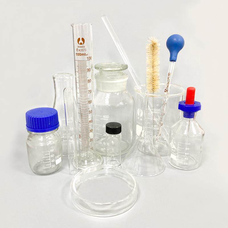 实验套装 锥形烧瓶+胶头吸管+烧杯+量筒试管 化学玻璃器材一套