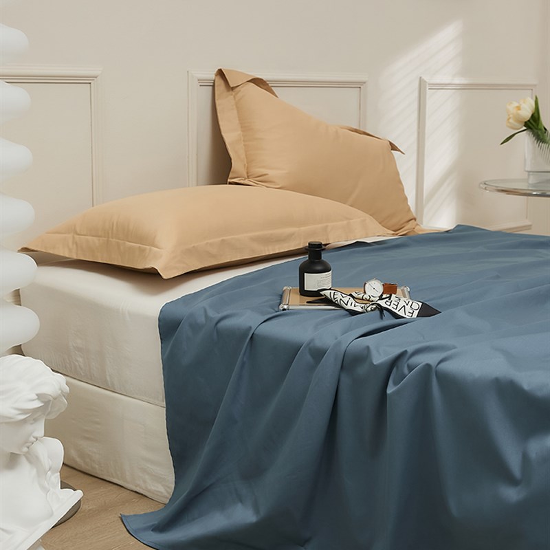 100支长绒棉全棉贡缎单人床单 单件简H约纯色双人纯棉单品床笠床
