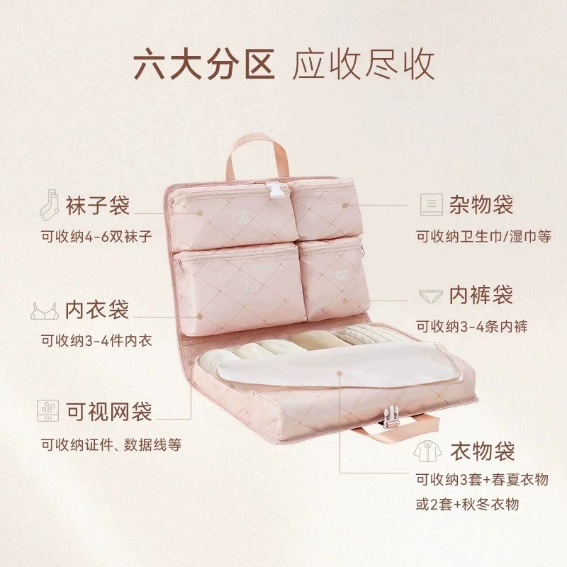 【下单立减50】七合一旅行收纳袋羽绒服L衣物内衣内裤分装包WZ